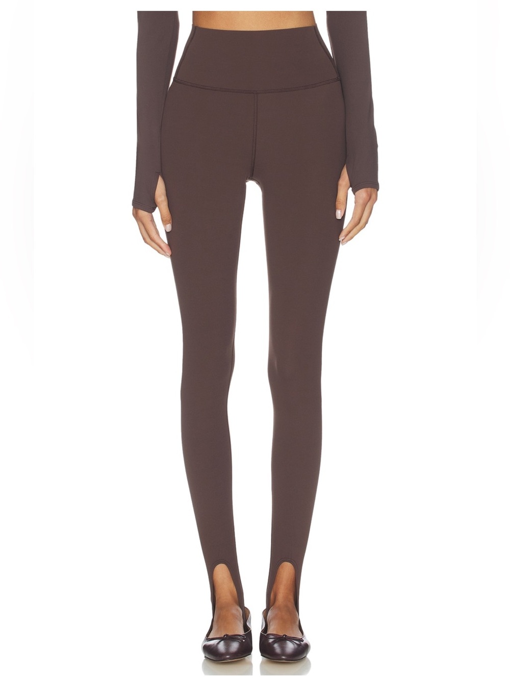 Splits59 River High Waist Airweight stirrup legging in dark chocolate